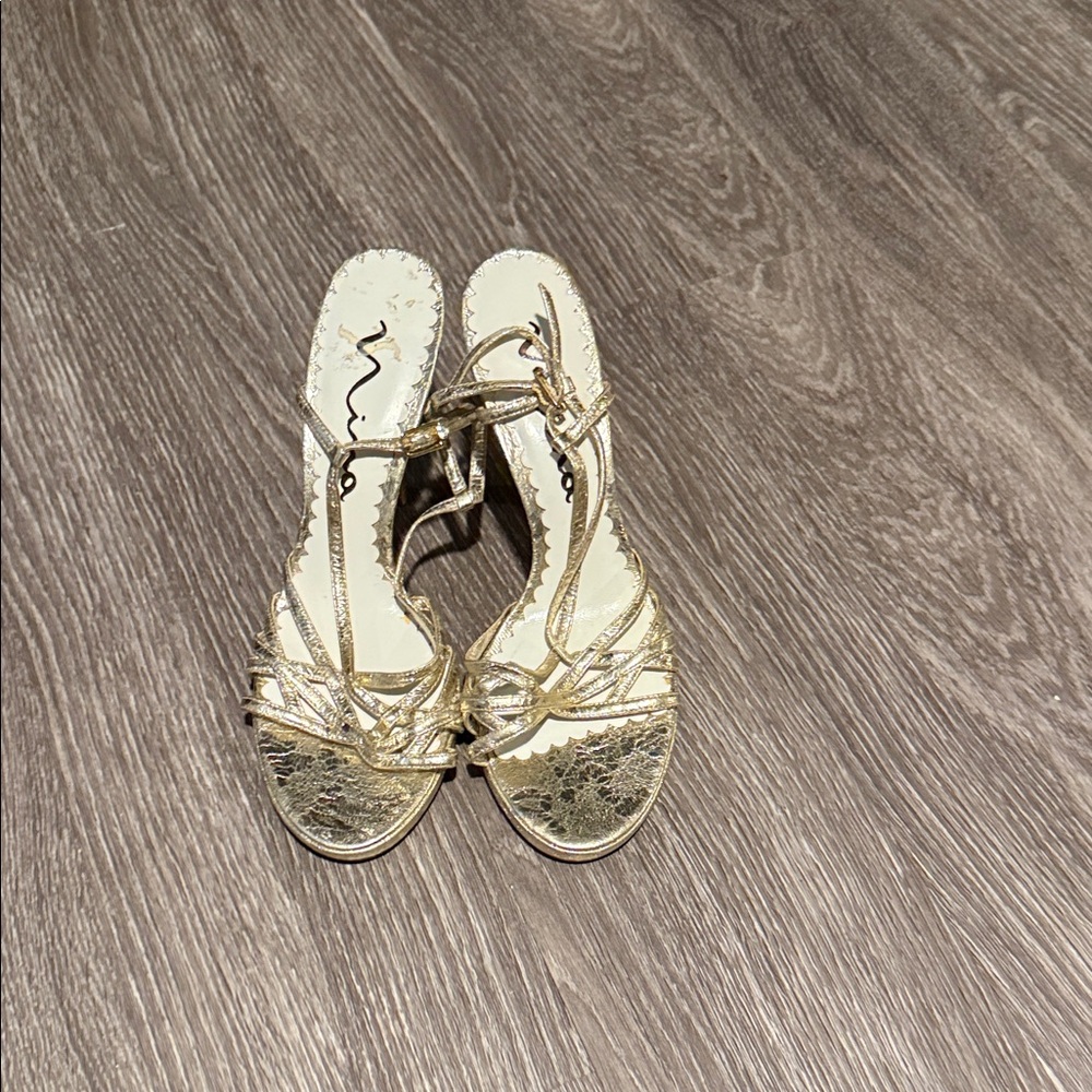 Nina Gold Strappy Heels